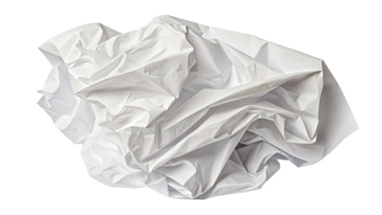 White crumpled paper texture background for design element and creative projects, paper ball, waste