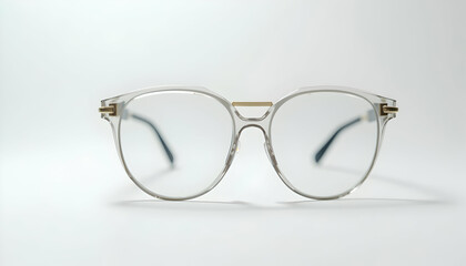 Eyeglasses with Clear Frames on White Background