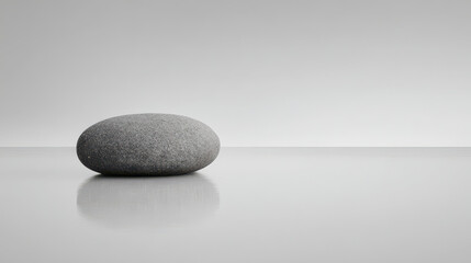 minimalistic photograph of single object symbolizing contemplation set against light gray background