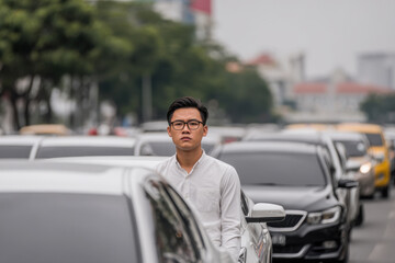 crowded urban street filled with vehicles stuck in traffic showcasing frustration and impatience of drivers