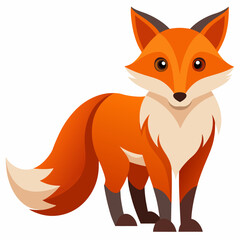 Fox illustration on a white background created with vector graphics suitable for various design projects and adaptable for different media