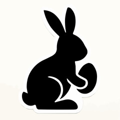 Black rabbit silhouette vector illustration, perfect for cute animal, easter, or spring designs