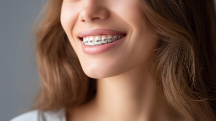 Naklejka premium Clear Braces for a Perfect Smile