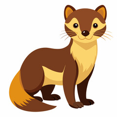 Vector illustration of a marten animal isolated on a white background suitable for graphic design and wildlife themed projects and
