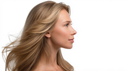 Obraz premium Elegant Woman Profile with Flowing Hair