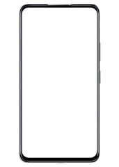 Modern smartphone with sleek design isolated on a white background for product display