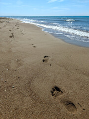 footprints on the beach