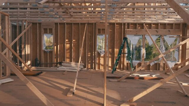 Framing of new construction house 