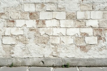 Rustic white brick wall with weathered texture. Artificial Intelligence image