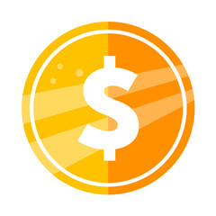 Dollar coin - vector icon