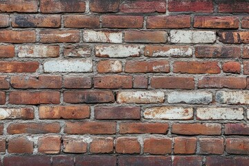 Obraz premium Weathered brick wall with peeling paint texture. Artificial Intelligence image