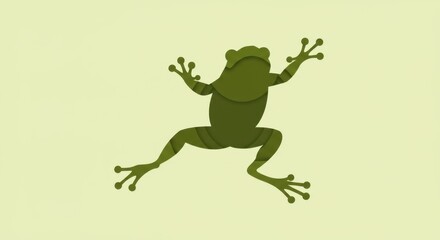 Obraz premium Stylized Frog Silhouette in Motion, Layered Like Lily Pads