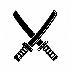 creative Silhouette simple Katana Vector Illustration