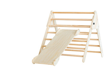 wooden ladder isolated on white  Climbing Pickler Triangle Toddler Wooden 