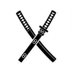 creative Silhouette simple Katana Vector Illustration