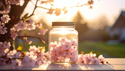Charming Close-Up of Pastel Saving Jar Surrounded by Cozy Home Vibes