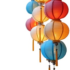 Colorful paper lanterns decorating the Yee Peng Festival