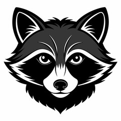 Raccoon Head Silhouette Design A minimalist vector illustration of a raccoon s head in silhouette ideal for logos icons or
