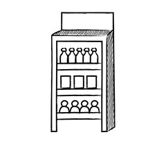 Hand Drawn Line UMKM Small Business Micro Illustration
