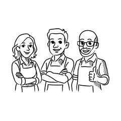 Hand Drawn Line UMKM Small Business Micro Illustration