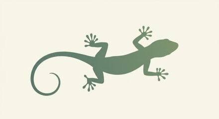Naklejka premium Stylized Silhouette of a Lizard with Extended Limbs