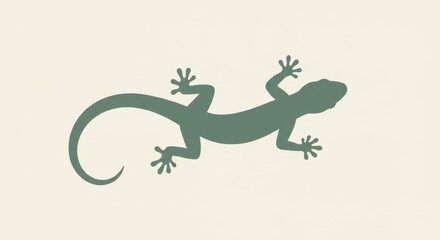 Obraz premium Stylized Silhouette of a Lizard with Curved Tail and Extended Limbs