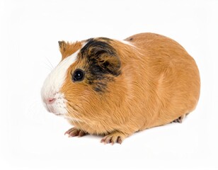 Cute guinea pig over white background