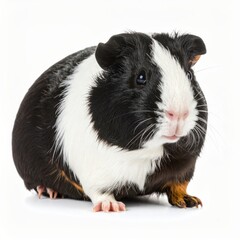 Cute guinea pig over white background