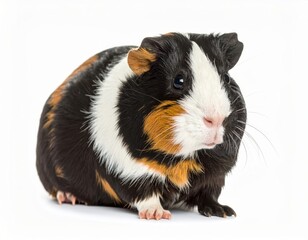 Cute guinea pig over white background