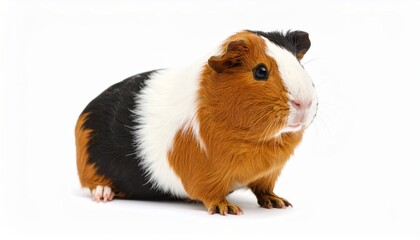 Cute guinea pig over white background