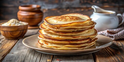 Pancakes from traditional Polish dish served on a plate
