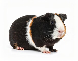 Cute guinea pig over white background