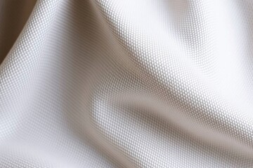 Draped white textured fabric with a detailed honeycomblike pattern showcasing soft elegant folds