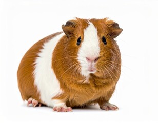 Cute guinea pig over white background