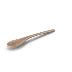 Dark Wooden Cooking Spoon Isolated on Transparent Background
