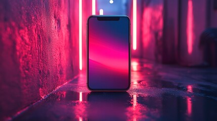 A vibrant neon gradient background paired with modern typography presents a stylish Instagram Stories template design. This highly interactive layout offers ample space for text.