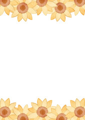 watercolor cute sunflower background illustration12