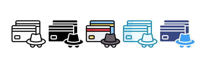 Credit Card Fraud Icon Set Multiple Style Collection