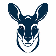 Kangaroo Head Silhouette Design for Banner or Advertisement with Clean Lines and Simple Composition on a White Background Suitable for