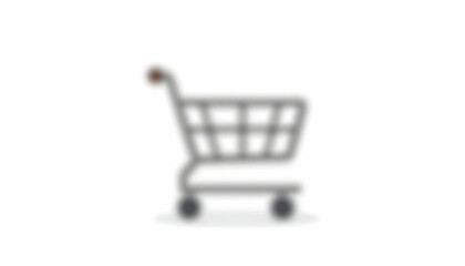 Shopping Cart Graphic Simple Isolated on White Background