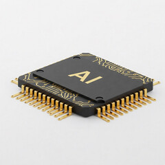 An AI chip, symbolizing technology and innovation,
