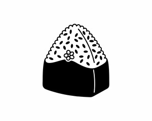 creative Silhouette simple Onigiri (Rice Ball) Vector Illustration 