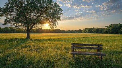 bench in the morning