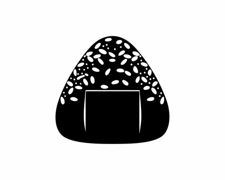 creative Silhouette simple Onigiri (Rice Ball) Vector Illustration 