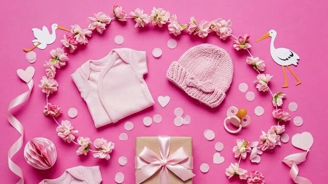 pink baby shower background