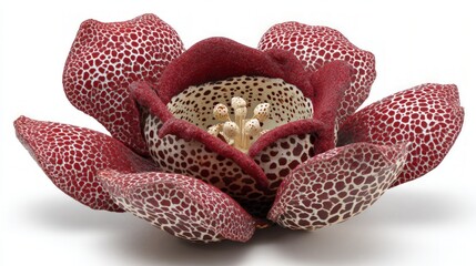 Closeup Image Of A Spotted Red Flower