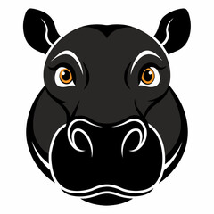 Hippo Head Silhouette Design for Banner or Advertisement with Black and White Colors Ideal for Wildlife or Animal Themes