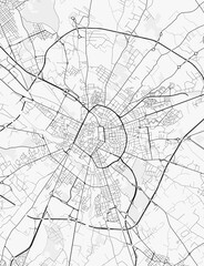 Lecce City Map. Minimalist black and white line art poster for printing, wallpaper, wall art for home and office decor