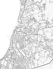Fototapeta premium Manado City Map. Minimalist black and white line art poster for printing, wallpaper, wall art for home and office decor