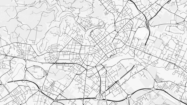 Bergamo City Map. Minimalist black and white line art poster for printing, wallpaper, wall art for home and office decor